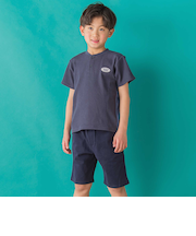 【店舗限定】ワッフル×天竺ワッペン半袖Tシャツ＋ショートパンツセットアップ(95~150cm)