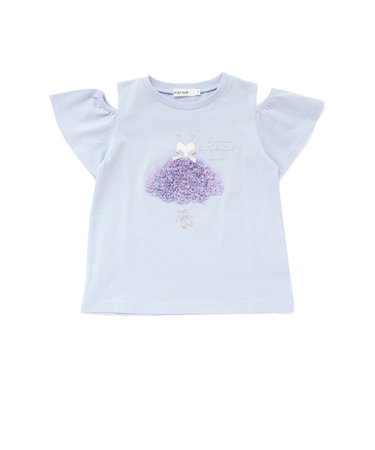 【接触冷感】カラフルシフォンバレリーナモチーフ肩見せTシャツ(80~130cm)