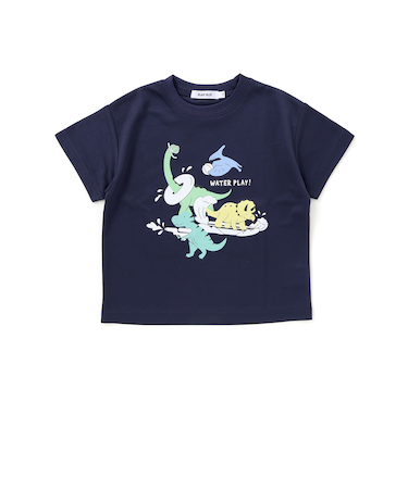 【水にぬれると色が変わる！？】恐竜水遊びプリントTシャツ(80~130cm)