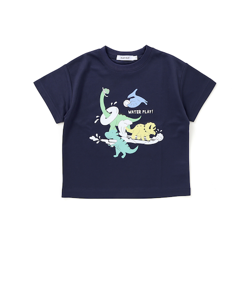 【水にぬれると色が変わる！？】恐竜水遊びプリントTシャツ(80~130cm)