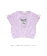 【マイメロディ＆クロミ×SLAPSLIP】キャラクタープリント編み上げリボンスリーブTシャツ(90~130cm)
