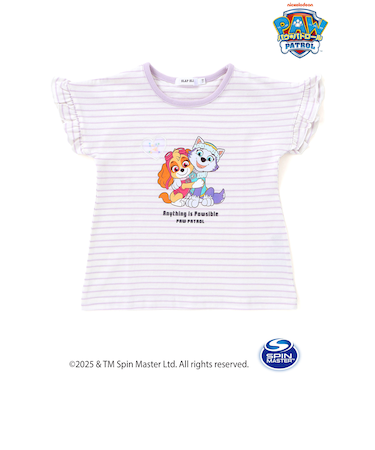 【パウ・パトロール×SLAPSLIP】袖フリルキャラクタープリントキラキラTシャツ(90~130cm)