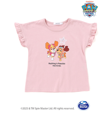 【パウ・パトロール×SLAPSLIP】袖フリルキャラクタープリントキラキラTシャツ(90~130cm)