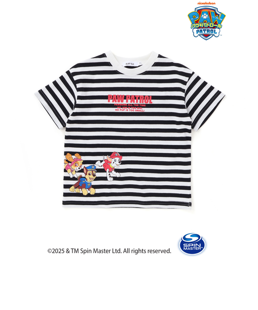 【パウ・パトロール×SLAPSLIP】無地ボーダーぐるっとキャラクタープリントTシャツ(90~130cm)