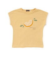 立体オレンジモチーフフリンジ半袖Tシャツ(90~150cm)