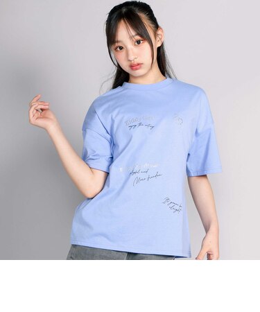 【接触冷感】ラインストーンロゴTシャツ
