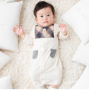 【お揃い/オーガニック】チェック2WAYオール(50~75cm)