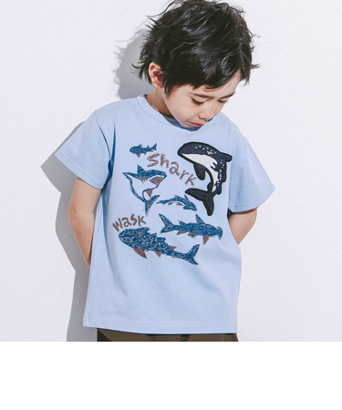 【接触冷感】WASKシャークTシャツ(100~160cm)