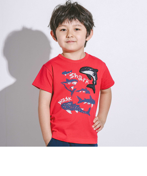 【接触冷感】WASKシャークTシャツ(100~160cm)