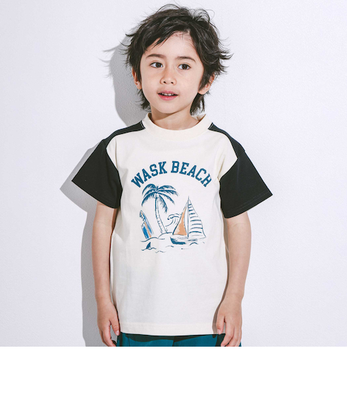 【接触冷感】ビーチバイカラーTシャツ(100~160cm)