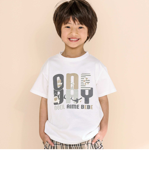天竺マリンモチーフプリント半袖Tシャツ(80~130cm)