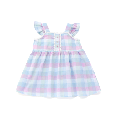 マドラスチェック肩フリルチュニック(90~130cm)