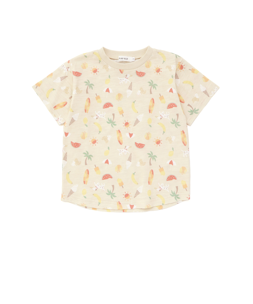【吸汗速乾】ビーチ海総柄半袖Tシャツ(80~130cm)