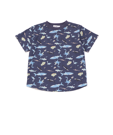 【吸汗速乾】ビーチ海総柄半袖Tシャツ(80~130cm)
