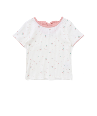 花柄バックリボンTシャツ(80~130cm)