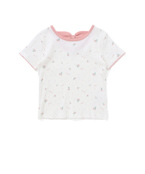 花柄バックリボンTシャツ(80~130cm)