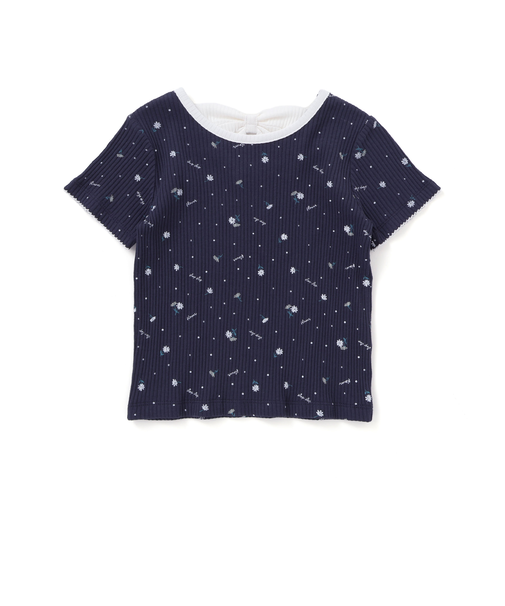 花柄バックリボンTシャツ(80~130cm)