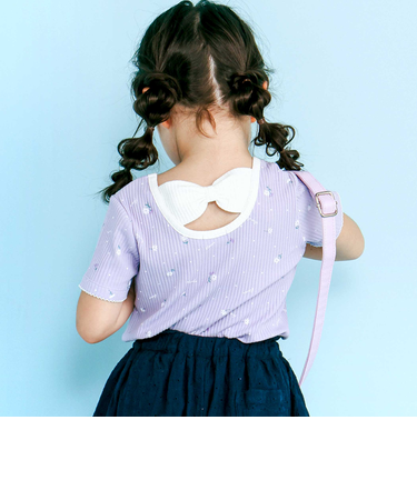 花柄バックリボンTシャツ(80~130cm)