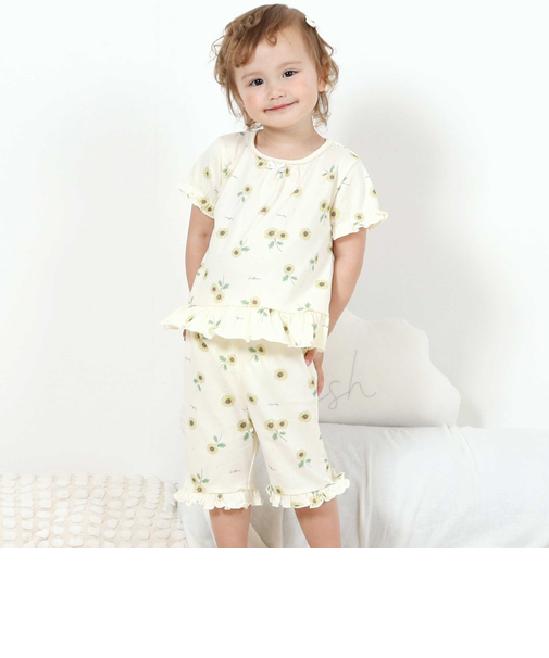 【スララク/腹巻き一体型/吸汗速乾】みんな快眠！半袖みんみんパジャマ 上下セット(80~130cm)