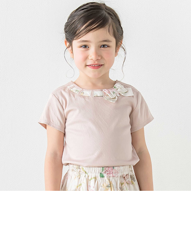 【お揃い】リバティリボン半袖Tシャツ(100~140cm)