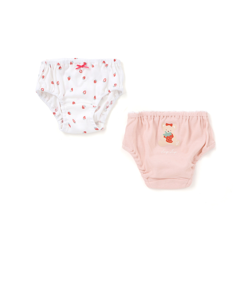 【スララク/吸汗速乾】綿100%汗とムレにサラば！ときめきサラッとショーツ2枚セット(100~130cm)