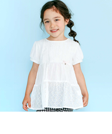 お花レースティアードトップス(80~130cm)