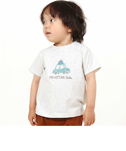 メランジ天竺車プリント半袖Tシャツ(80~100cm)