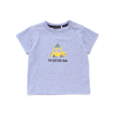 メランジ天竺車プリント半袖Tシャツ(80~100cm)