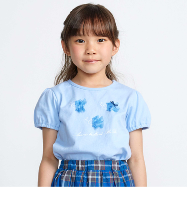 【 速乾 】フリルおさかなモチーフ天竺パフスリーブTシャツ(90~150cm)