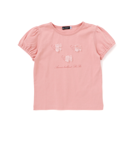 【 速乾 】フリルおさかなモチーフ天竺パフスリーブTシャツ(90~150cm)