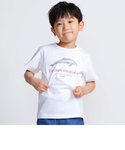 【 速乾 】【神戸須磨シーワールド×BeBe】シャチ・イルカ 図鑑風半袖Tシャツ(80~140cm)