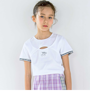 ワンポイント刺しゅうテレコ半袖Tシャツ(110~150cm)