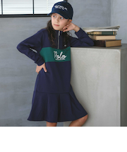 【POLO BCS(ポロ・ビーシーエス)×nexchicコラボ】ミニ裏毛配色ワンピース(110~150cm)