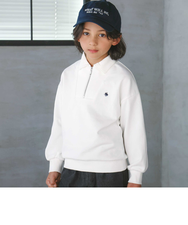【POLO BCS(ポロ・ビーシーエス)×nexchicコラボ】ミニ裏毛ジップポロシャツ(110~150cm)