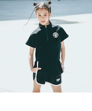 【Manchester City(マンチェスターシティ)コレクション】ハーフジップトレーナーxハーフパンツセットアップ(110~150cm)