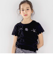 リボン付きギャザーキャミ+スパンテレコ半袖Tシャツセット(110~150cm)