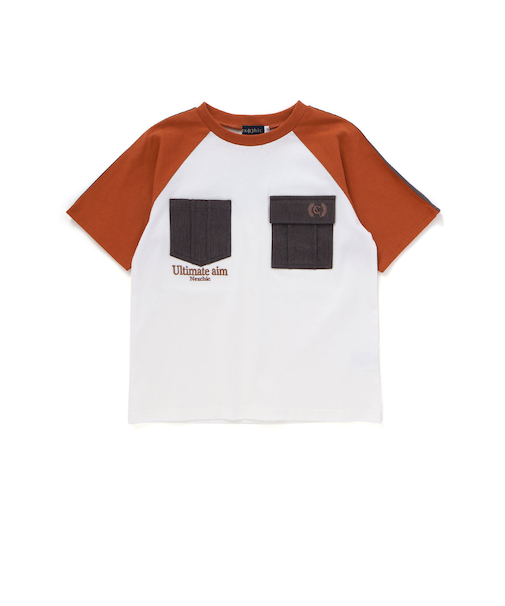 ラインスリーブラグラン天竺Tシャツ(110~150cm)