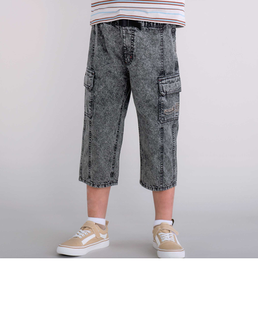 7分丈ストレッチデニムカーゴパンツ(110~150cm)
