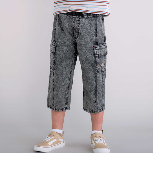 7分丈ストレッチデニムカーゴパンツ(110~150cm)