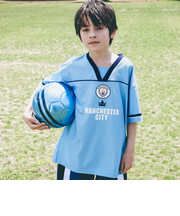 【Manchester City(マンチェスターシティ)コレクション】Vネックメッシュ半袖Tシャツ(110~150cm)