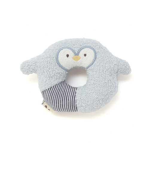 【お揃い】アニマルクマウサギペンギンライオンネコモチーフドーナツ型ラトルベビー