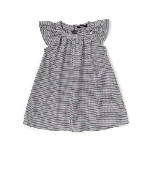 千鳥チェックラグランギャザースリーブワンピース(95~150cm)