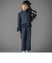 シフォンフリルブラウス+ロングパンツセットアップ(95~150cm)