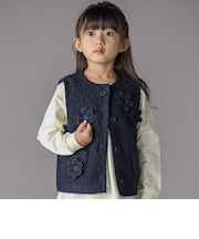 花モチーフシープボアベスト(95~150cm)