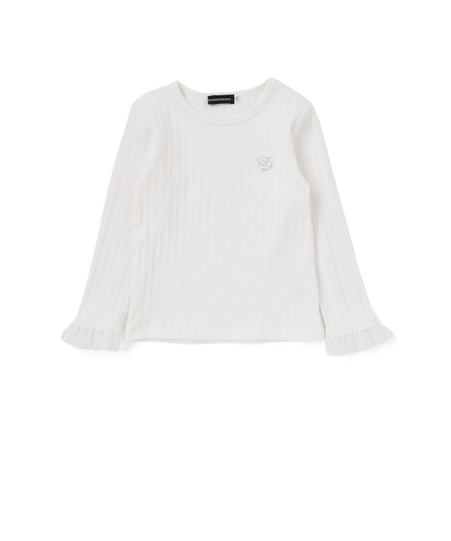 フリル袖リブロングTシャツ(95~150cm)