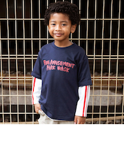 ロゴプリントBIG半袖Tシャツ＆袖テープ長袖Tシャツセット(100~160cm)