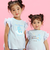 【ケアベア×SLAP SLIP】イラストプリントサイド切り替え袖フリルTシャツ(80~130cm)