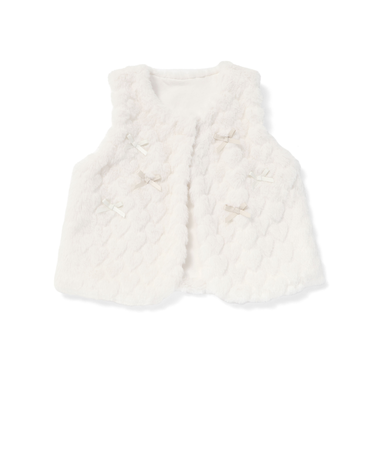 【お揃い】リボンいっぱいハート柄ファーベストベビー(70~80cm)