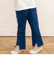 後ろポケットリボンフレアシルエット9分丈デニムパンツ(80~130cm)