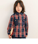 【お揃い】ツイル胸ポケットチェックシャツ(80~130cm)